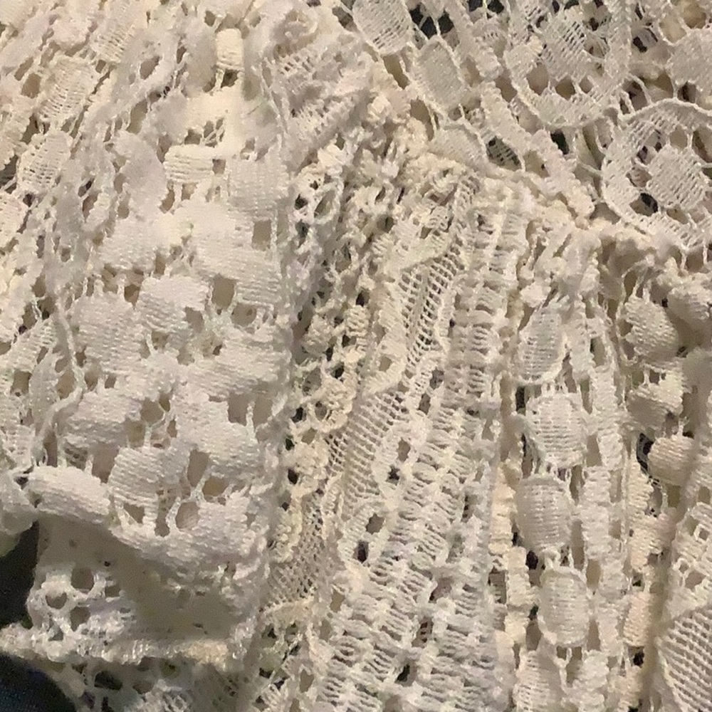 SOLITAIRE BOHO VINTAGE CREAM LACED SUMMER DRESS SM. - Picture 3 of 6